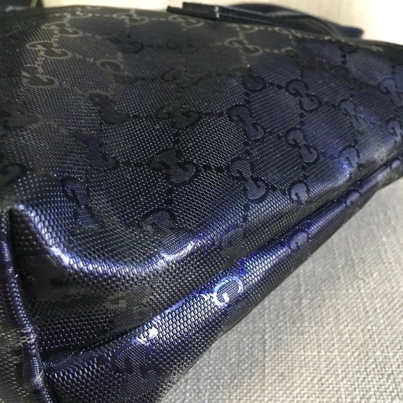 Gucci authentic tote bag navy imprime coated canvas - Picture 10 of 16